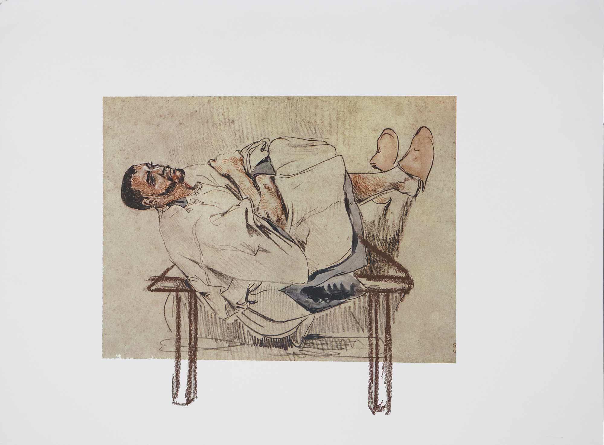 Dessin sur dessin - 2013 – Sanguine. 50 x 40 cm. Denis Falgoux
